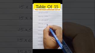 Table Of 15 | Multiplication Table Of 15 #christosirjvlog #multiplicationtable #mathstricks #shorts