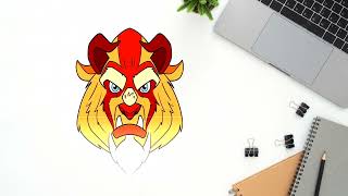How to draw a tiger head / Simple and step by step /