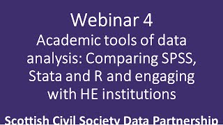 Think Data Webinar 4: Academic tools of data analysis