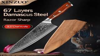 XINZUO 8.5 Inch Chef Knives High Carbon Chinese VG10 67 Layer Damascus Kitchen K