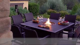 SunVilla Bellafina 9-Piece Fire Dining Set