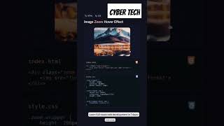 Image zoom hover effect with Html and css #html #webdesign #html5 #cybertech #css #css3 #htmlcss