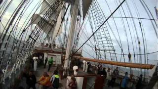 Tacking (stagvending) the Christian Radich, Tall ships race, 2011