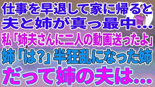 【スカッとする話】仕事を早退して家に帰ると夫が姉と真っ最中   私「姉夫さんに二人の動画送ったよ」姉「は？」半狂乱になった姉→だって姉の夫は