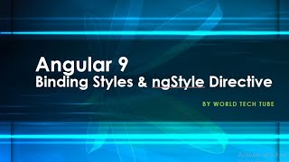 Angular Tutorial | Binding Style HTML | ngStyle Directive | Binding style in angular | Learn Angular
