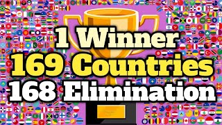 169 Countries \u0026 168 Elimination Marble Race Tournament in Algodoo - World Marble Race