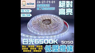 阿囉哈LED總匯_ZA-27-71-01_DC12V-5050-白光6500K-全灌膠燈條-5米300燈（一米60燈）