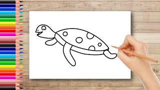 How To Draw Turtle Step By Step | Turtle Drawing For Kids