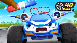 Where is Police Car's Siren?🚓| Police Cartoon | Monster Truck | Kids Songs | BabyBus - Cars World