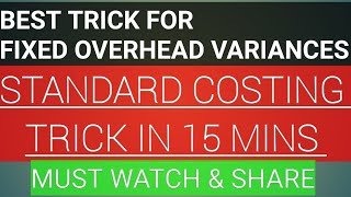 Fixed overhead variances STANDARD COSTING TRICK