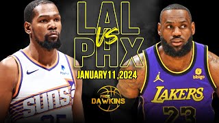 Los Angeles Lakers vs Phoenix Suns Full Game Highlights | January 11, 2024 | FreeDawkins