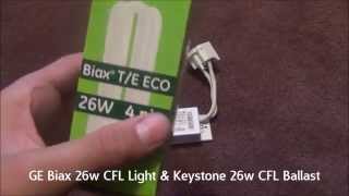 GE Biax 26 watt CFL Bulb + Keystone 26w CFL Ballast