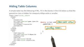 Hide Some Columns Solution - Responsive Web Design Fundamentals