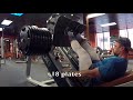 675 x4 barbell hip thrust glute bridge heavy leg work quad machine tips over