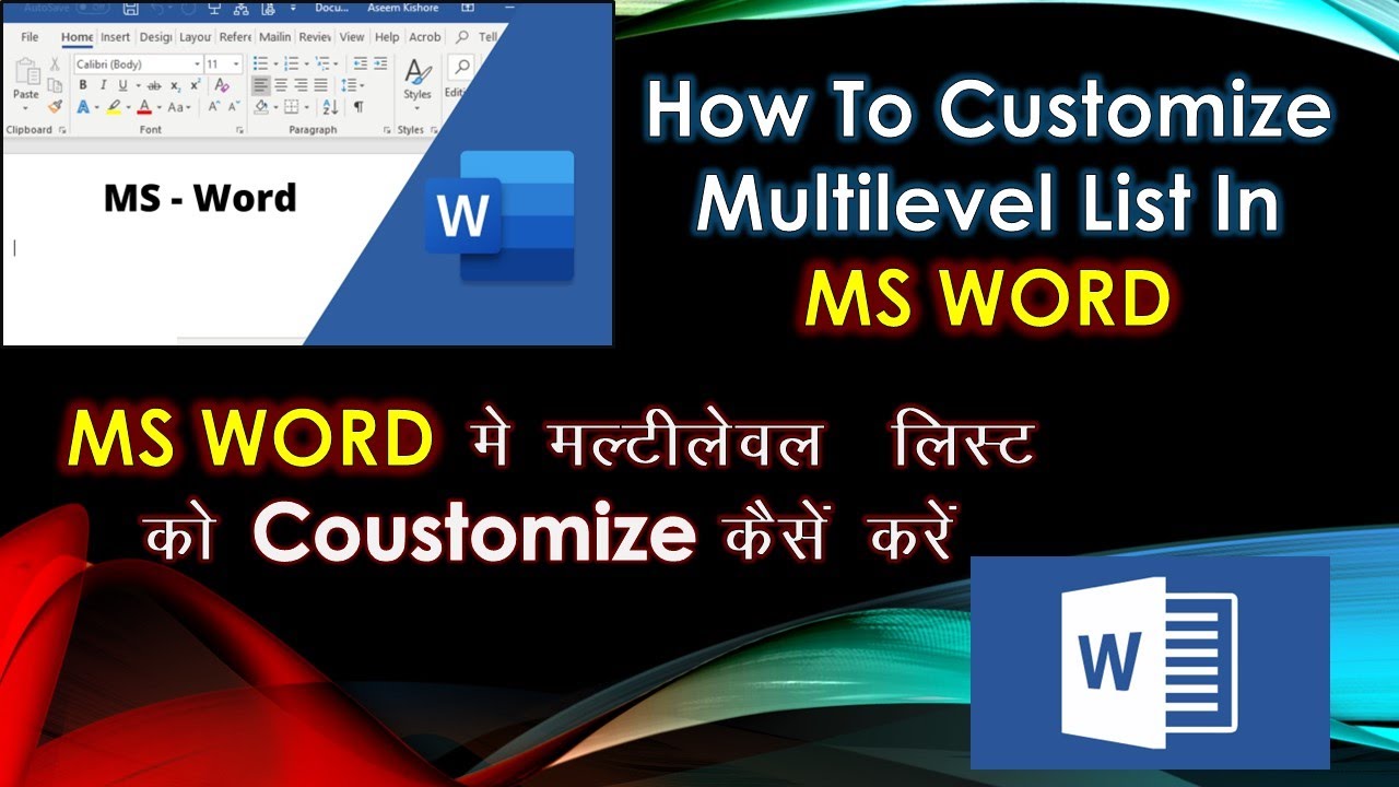 Multilevel List In MS Word | Create And Modify Multilevel List In Word ...