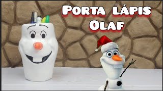 Artesanato com cimento / Porta lápis Olaf