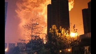 tianjin explosion天津滨海新区危险品仓库发生爆炸：已造成17人死亡 多人受伤