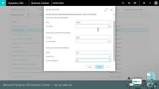 How to set up sales tax in Dynamics 365 Business Central