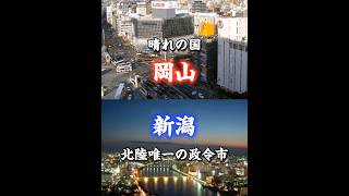 岡山市VS新潟市！#都市比較 #強さ比べ #ランキング #shorts