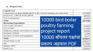 10000 bird broiler poultry farming project report ब्रॉयलर पक्षांचा प्रकल्प अहवाल PDF