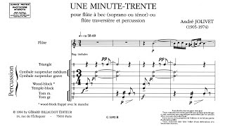 Jolivet, André (1974): Une minute-trente pour flûte et percussions [inachevé] — Boulègue/Warnier