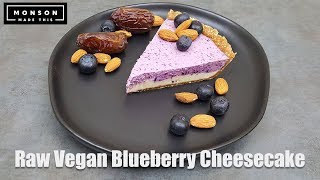 Quick and Easy Vegan No-Bake Blueberry Cheesecake (Raw Vegan)