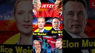 Elon Musk LIVE:speaks to Germany's far-right party AfD chief Alic Weidel#news#politik#shorts#AfD