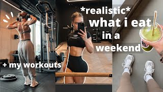 *realistic* what i eat in a weekend: simple on-the-go meals, glute & upper body workout +LONDON VLOG