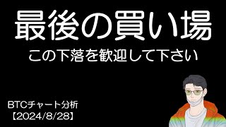 BTCチャート分析【2024/8/28】最後の買い場へ！？この下落は歓迎して下さい！！S\u0026P500・日経平均・ドル円・Gold・アルトコイン