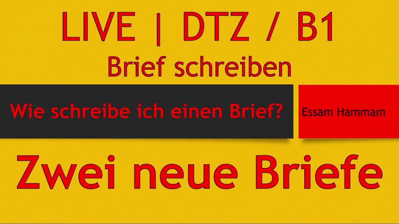 DTZ / B1 | Briefe Schreiben | Live Vom 06.03.2021 - YouTube