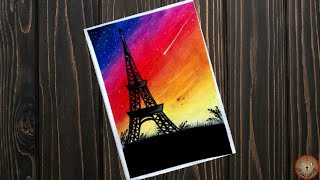 Eiffel Tower Oil Pastel Drawing || Oil Pastel Art || Colorful Artwork || Scenery Drawing || Doms Art