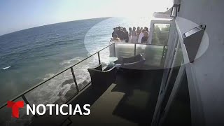 En video: Se desploma un balcón lleno de gente en California | Noticias Telemundo
