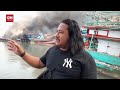 belasan kapal terbakar di pelabuhan tegal