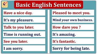 Learn 108 English Sentences to improve English | Basic Spoken English Sentences for Conversation