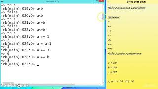 095 Learn python and ruby programming:- Operators in ruby