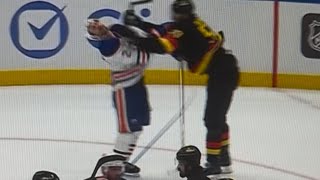 Tyler Myers Cross Checks Evan Bouchard In The Face Match Penalty 2025