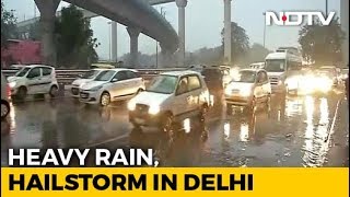 Jams In Delhi After Heavy Rain, Hailstorm During Rush Hour