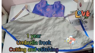 1 year baby umbrella frock cutting and stitching Step-by-Step Tutorial in Tamil@Mevi67mercy