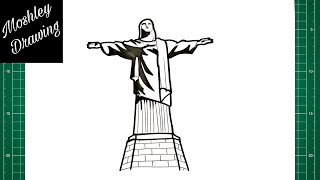 How to Draw Christ The Redeemer Statue