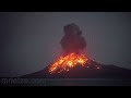 krakatau volcano spectacular explosions at day and night