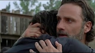 The Walking Dead 7x08 Ending Group Reunites Rick & Daryl Hug