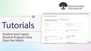 FVT/GE Reporting: Student Level Report: Student Program Data Does Not Match