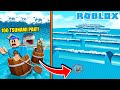 BERMODALKAN GENTONG KAYU KITA BERTAHAN DARI 100 TSUNAMI DI ROBLOX!!!