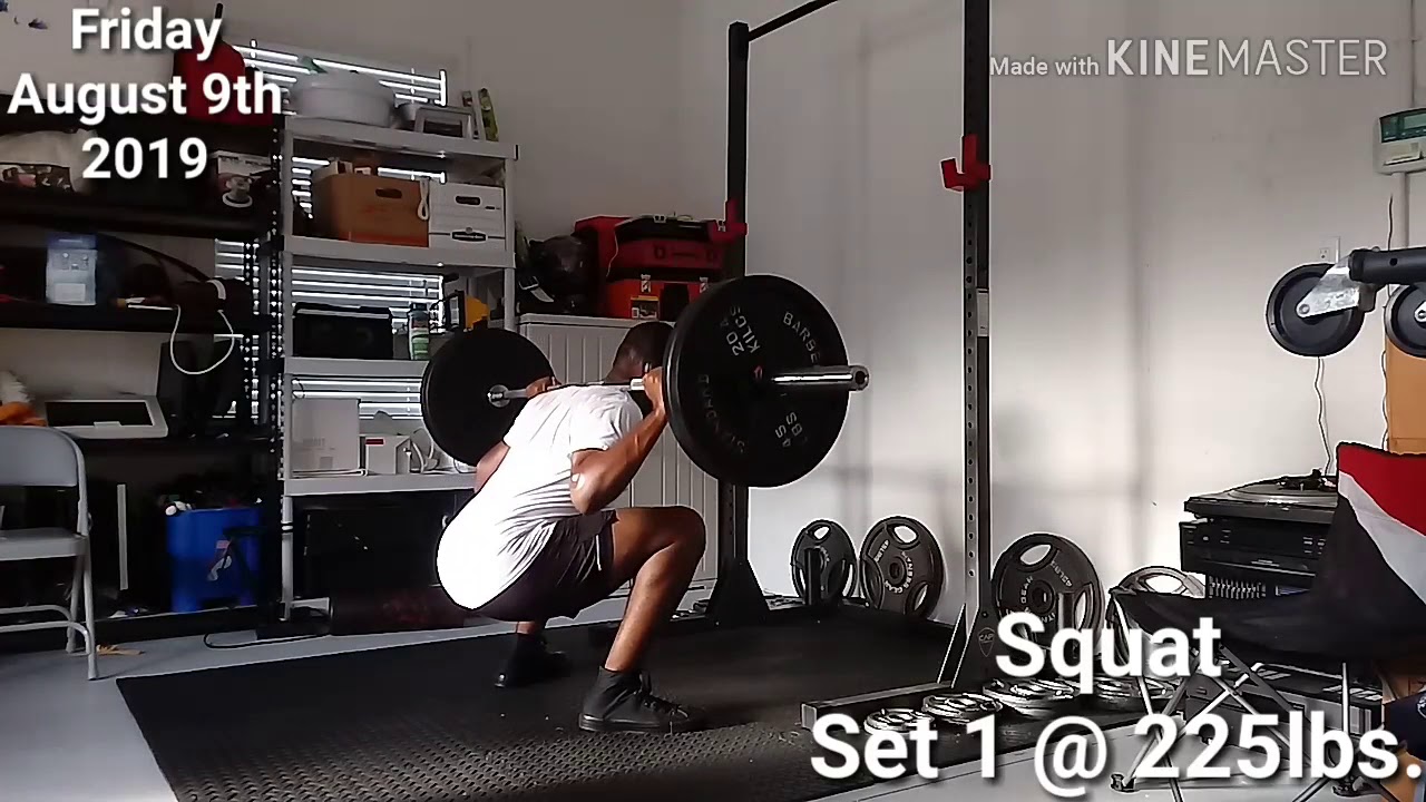 Day 36 | StrongLifts 5x5 Workout B | 225lb Squat Mark *3rd OHP Fail ...