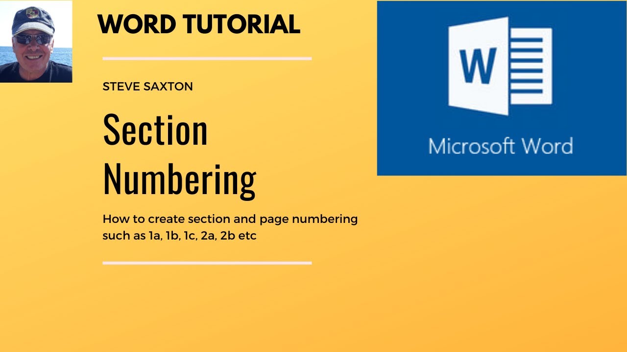 Section Numbering In Microsoft Word, Section 1a, 1b, 1c And Then Second ...