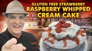 Easy, Quick Gluten Free Strawberry Raspberry Whipped Cream Cake