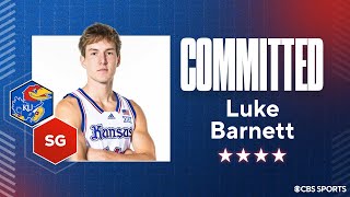 WATCH: 4-star SG Luke Barnett Commits to Kansas LIVE on CBS Sports | No. 21 Overall SG