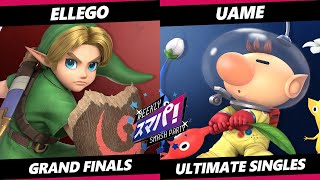 Sumapa 164 GRAND FINALS - ElleGo (Young Link) Vs. uame (Olimar) Smash Ultimate - SSBU