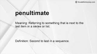 penultimate Meaning