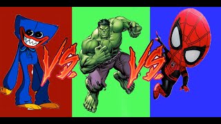 Huggy Wuggy Vs Hulk Vs Spider-Man Dance Battle